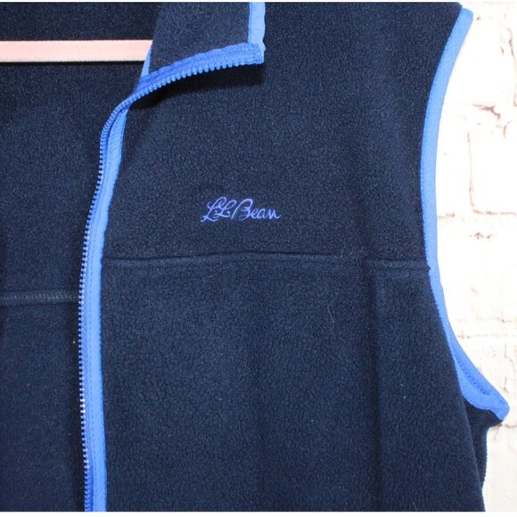 L.L. Bean Navy Blue Fleece Vest Full Zip Sleeveless Mens Size M Outerwear - Picture 4 of 9